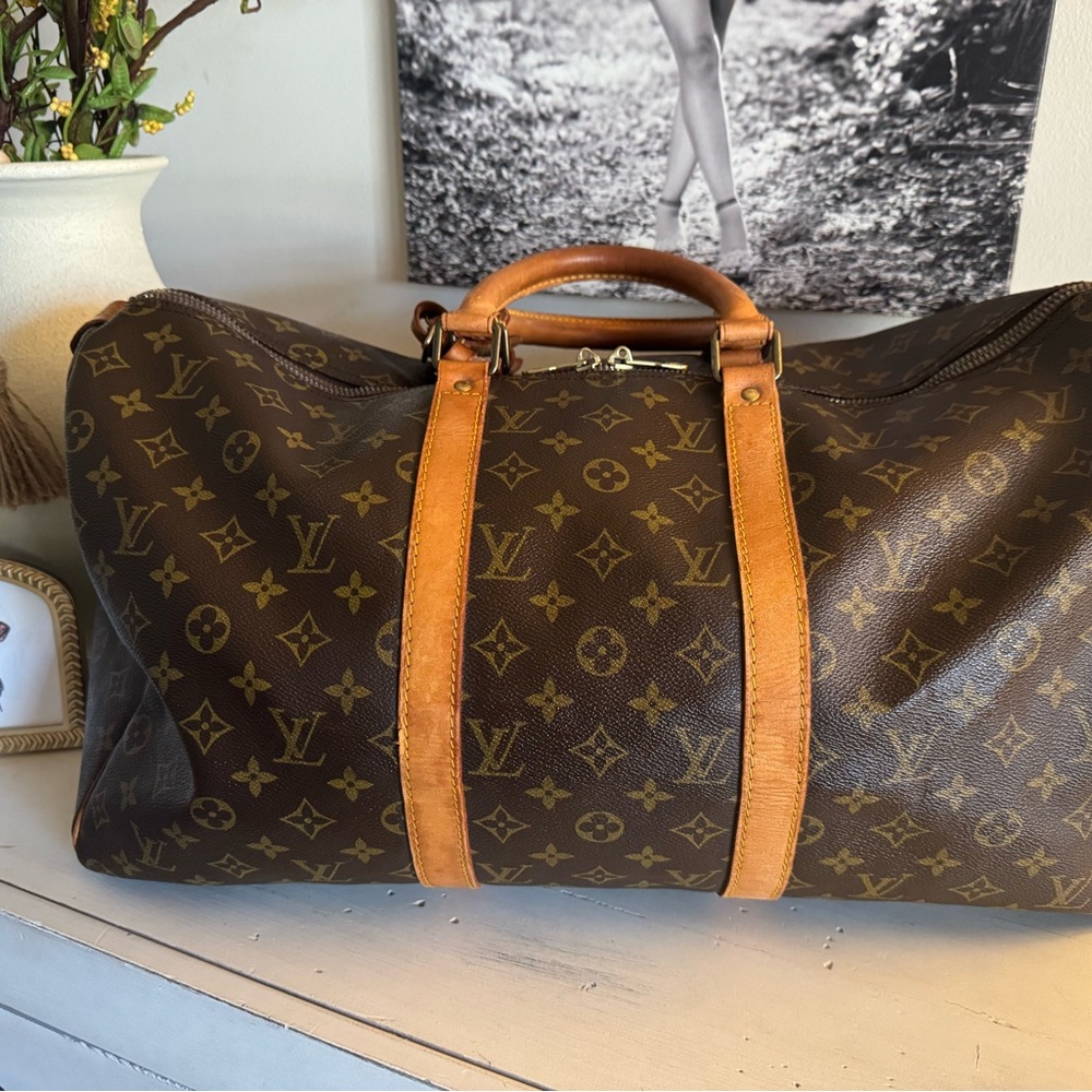 Louis Vuitton Brown LV Monogram Keepall 50 Duffle Bag - Picture 2 of 14